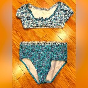 Janie and Jack size 12 retro 2 piece swimsuit. Worn 1x VGUC elastic fully intact